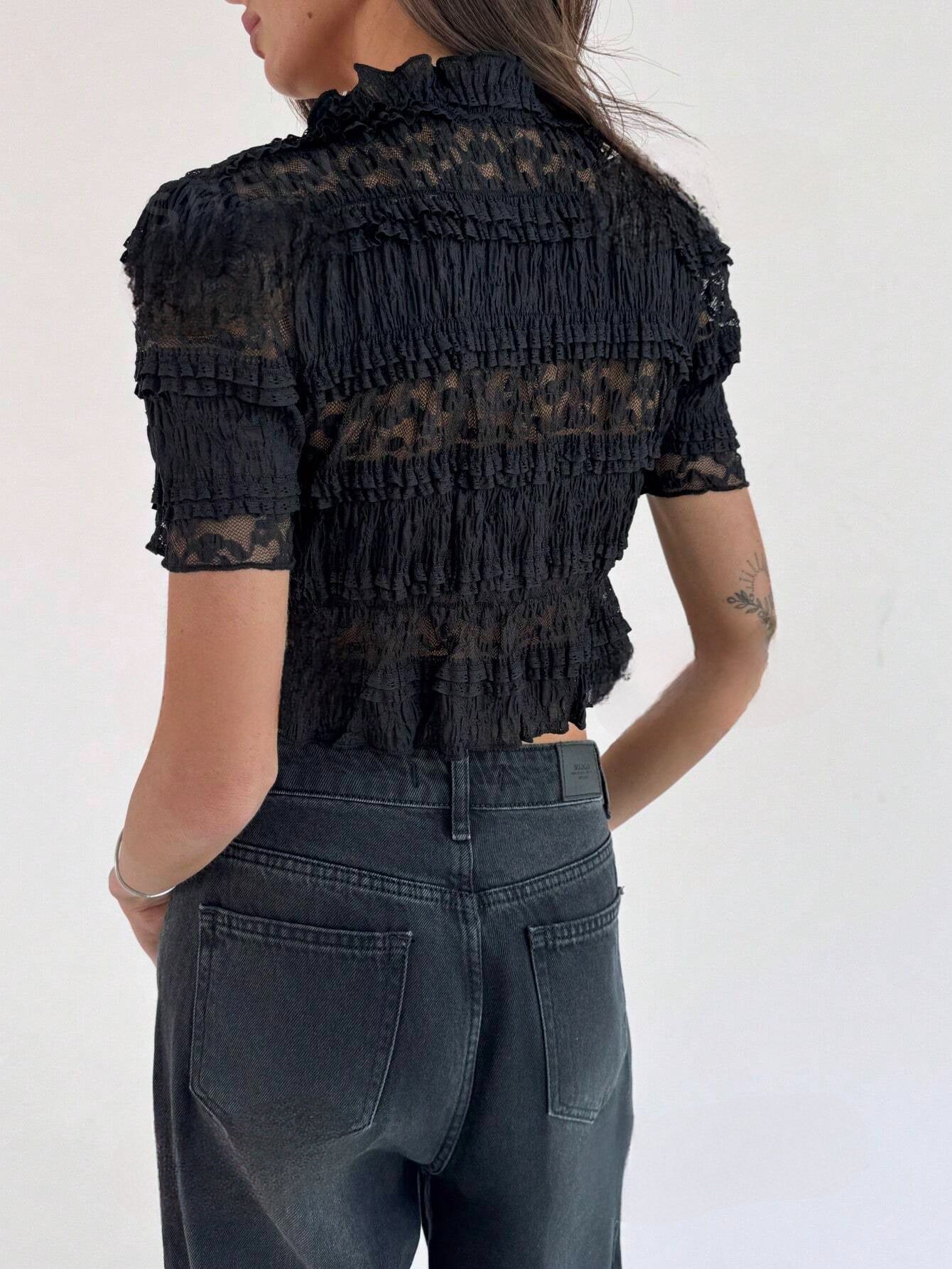 Giada - Luxe Kanten Crop Top