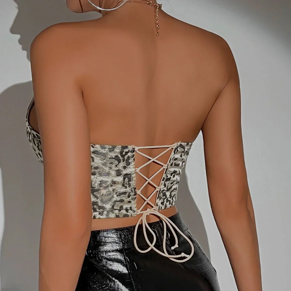 Githa - Modieuze Luipaardprint Corset Top