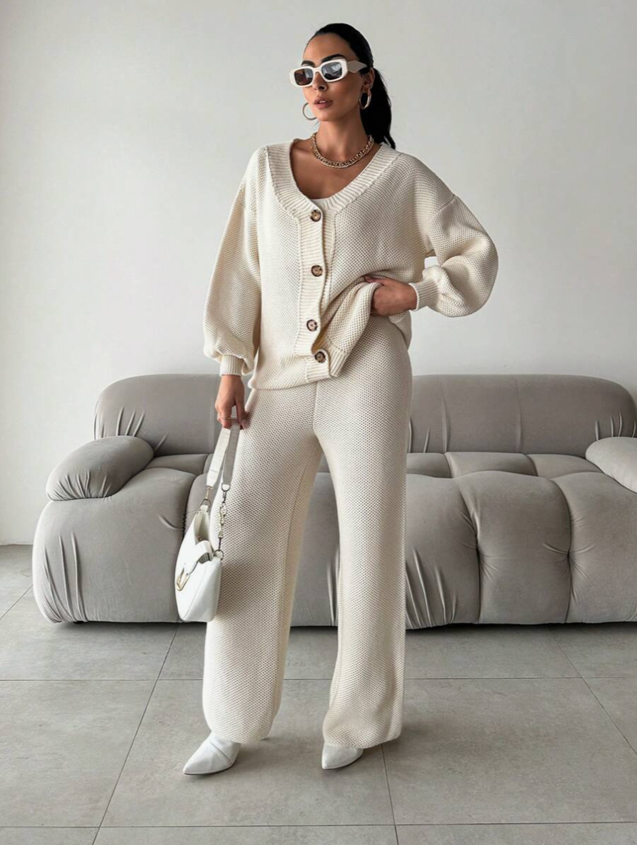 Galina - Gebreide Set met V-Hals