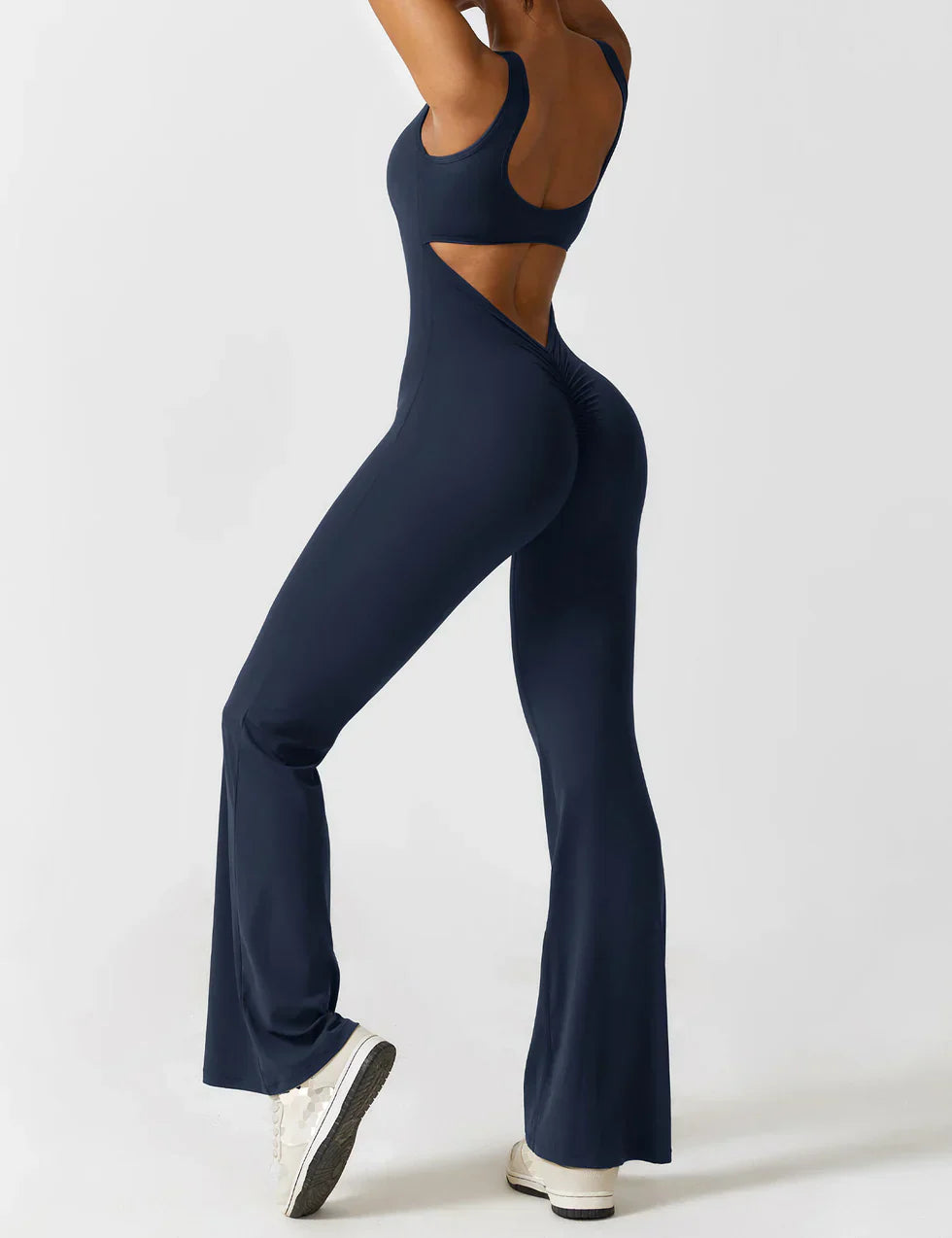 Elena | Flared V-Back Jumpsuit