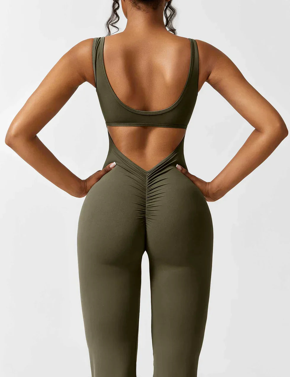 Elena | Flared V-Back Jumpsuit