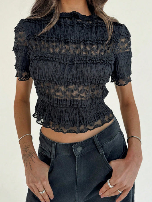 Giada - Luxe Kanten Crop Top