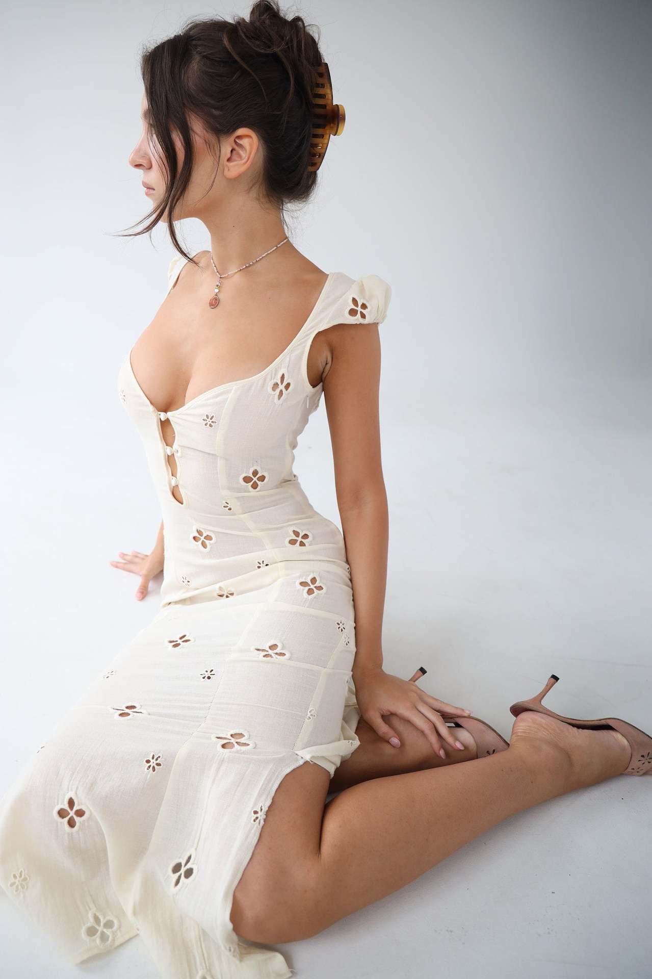 Ilsa | Vintage Embroidered Mid Dress for Women