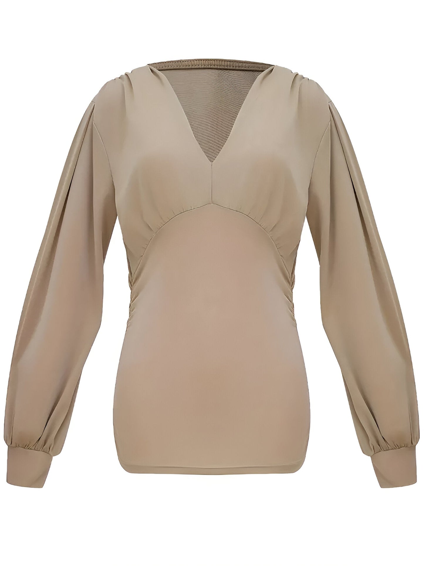 Caylee - Getailleerde Casual Blouse met Lantaarnmouwen