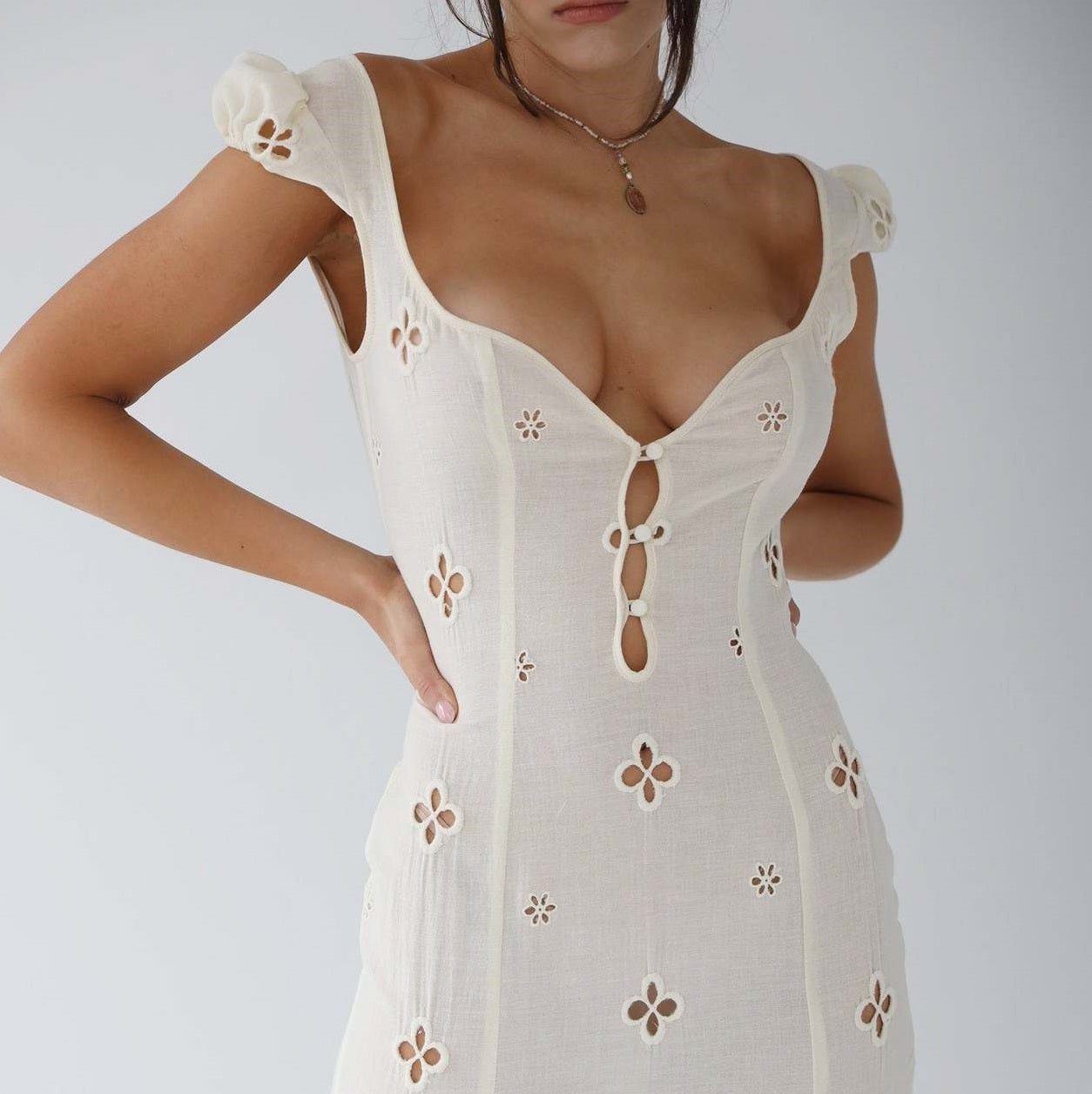 Ilsa | Vintage Embroidered Mid Dress for Women