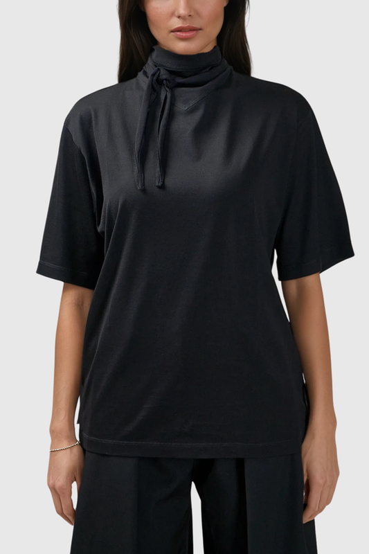 Callisto Lace Up Top In Black