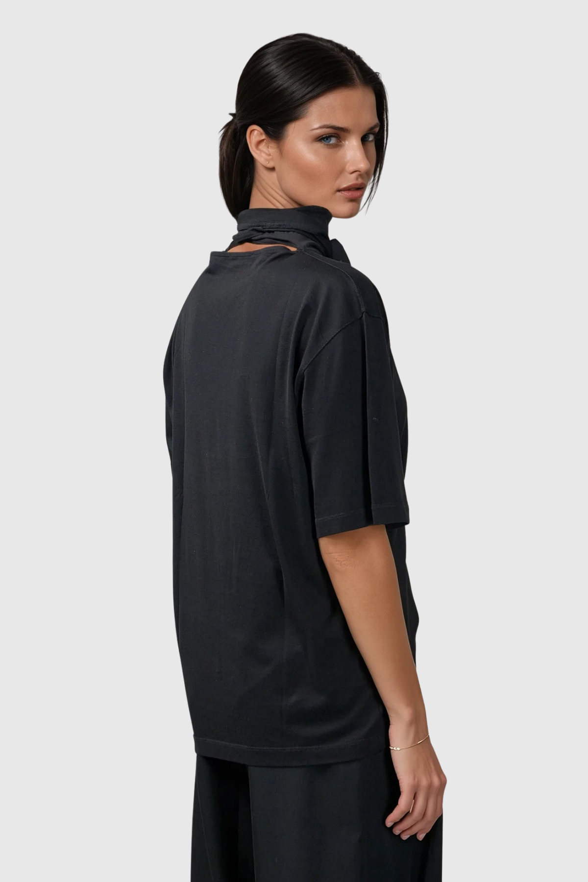 Callisto Lace Up Top In Black
