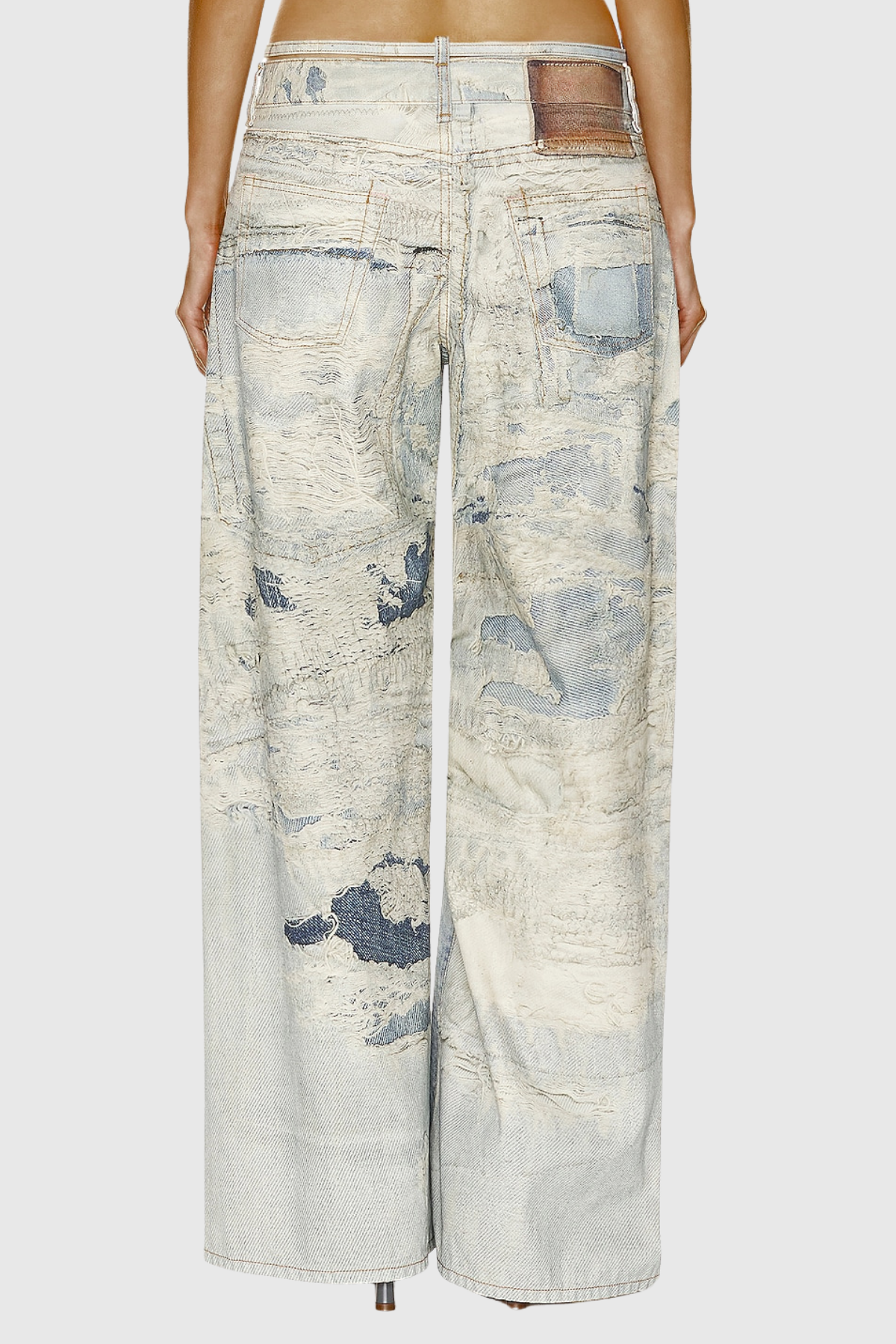 Calpurnia Print Bleached Jeans