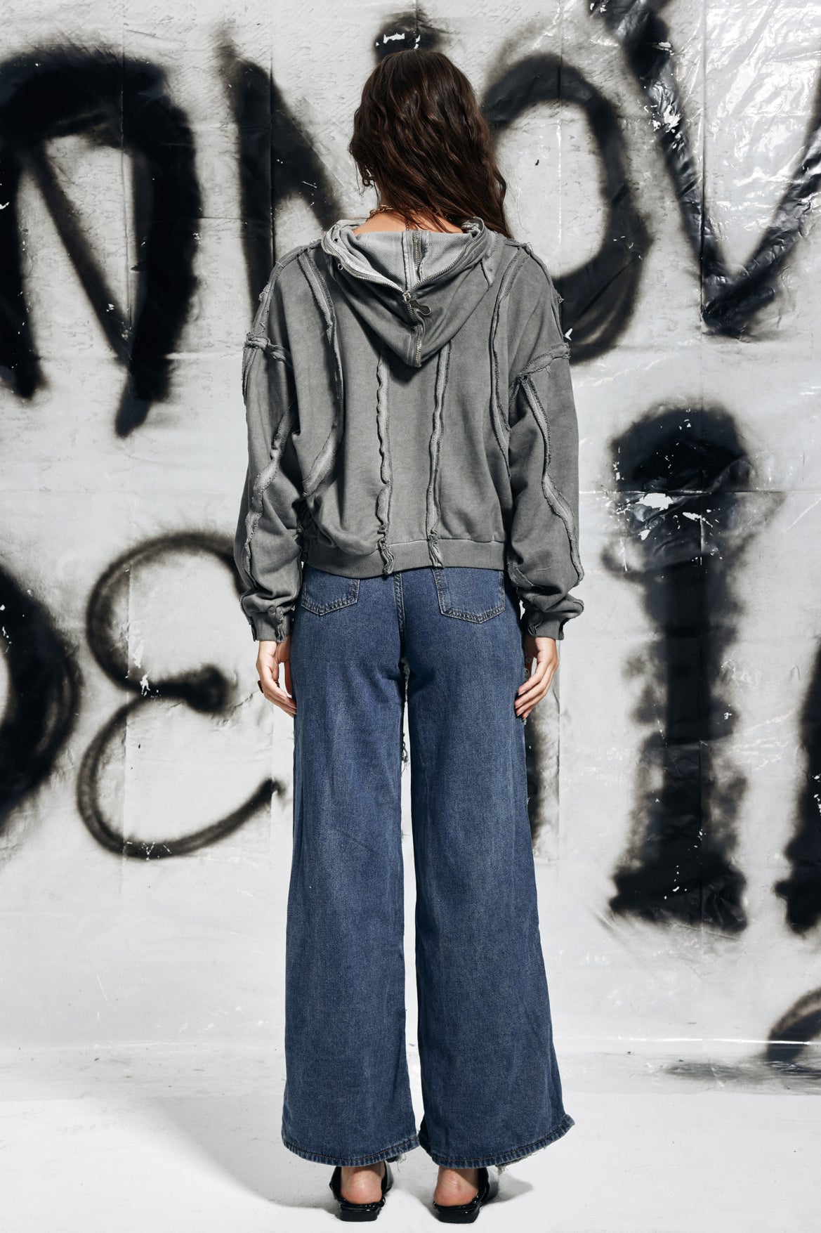 Campbell Torn Fringe Jeans In Blue