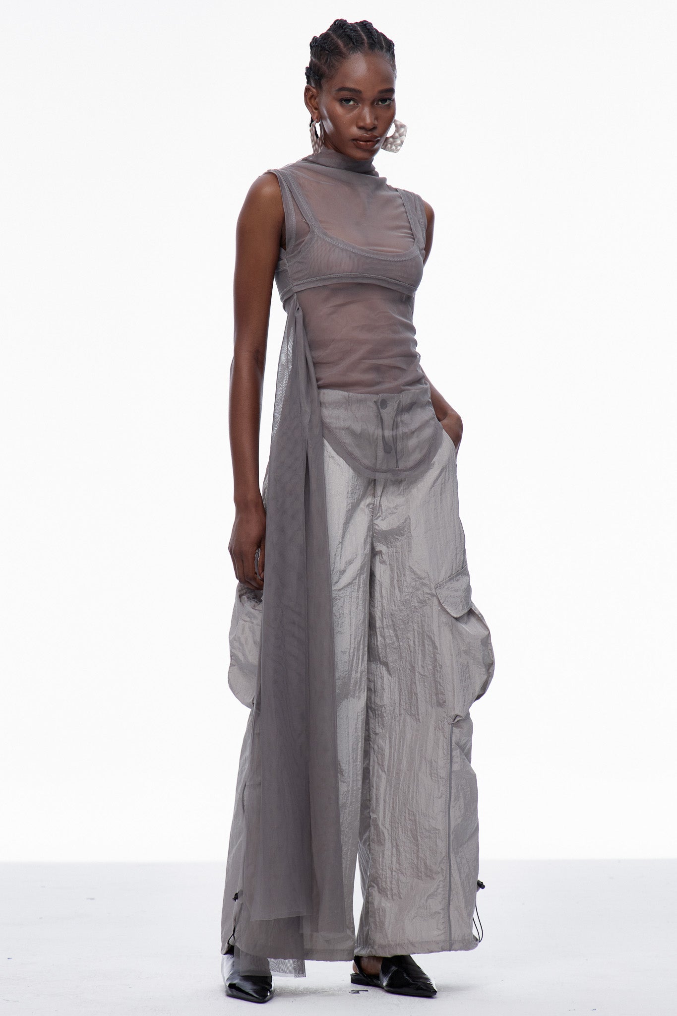 Caratacus Mesh Deconstruct Fringe Top