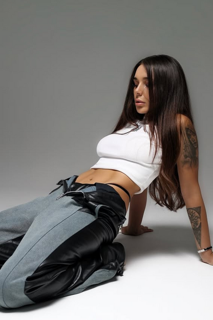 Evelynn Leather Jeans