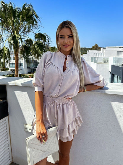 Florina - Ademende Katoenen Blouse en Rok Set