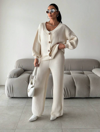 Galina - Gebreide Set met V-Hals