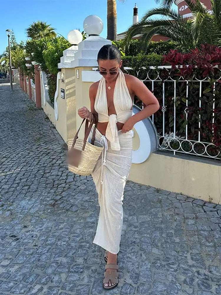 Heloisa - Knooptop en Rok Set
