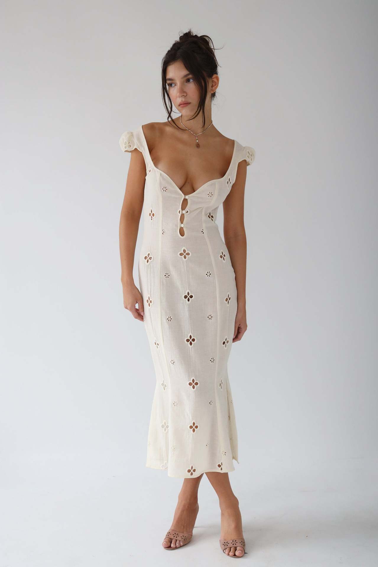 Ilsa | Vintage Embroidered Mid Dress for Women
