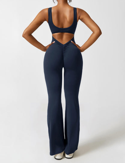 Elena | Flared V-Back Jumpsuit