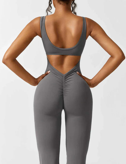 Elena | Flared V-Back Jumpsuit